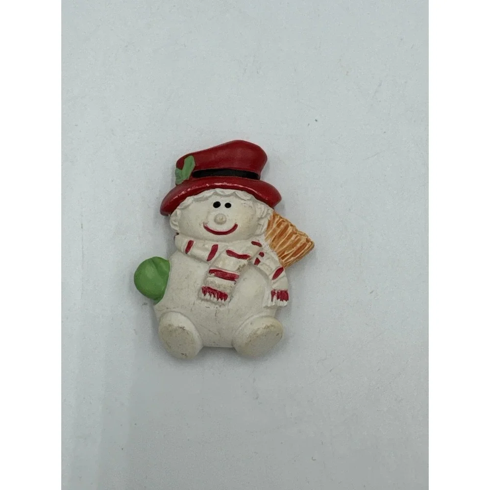 Vintage Ceramic Snowman Magnet